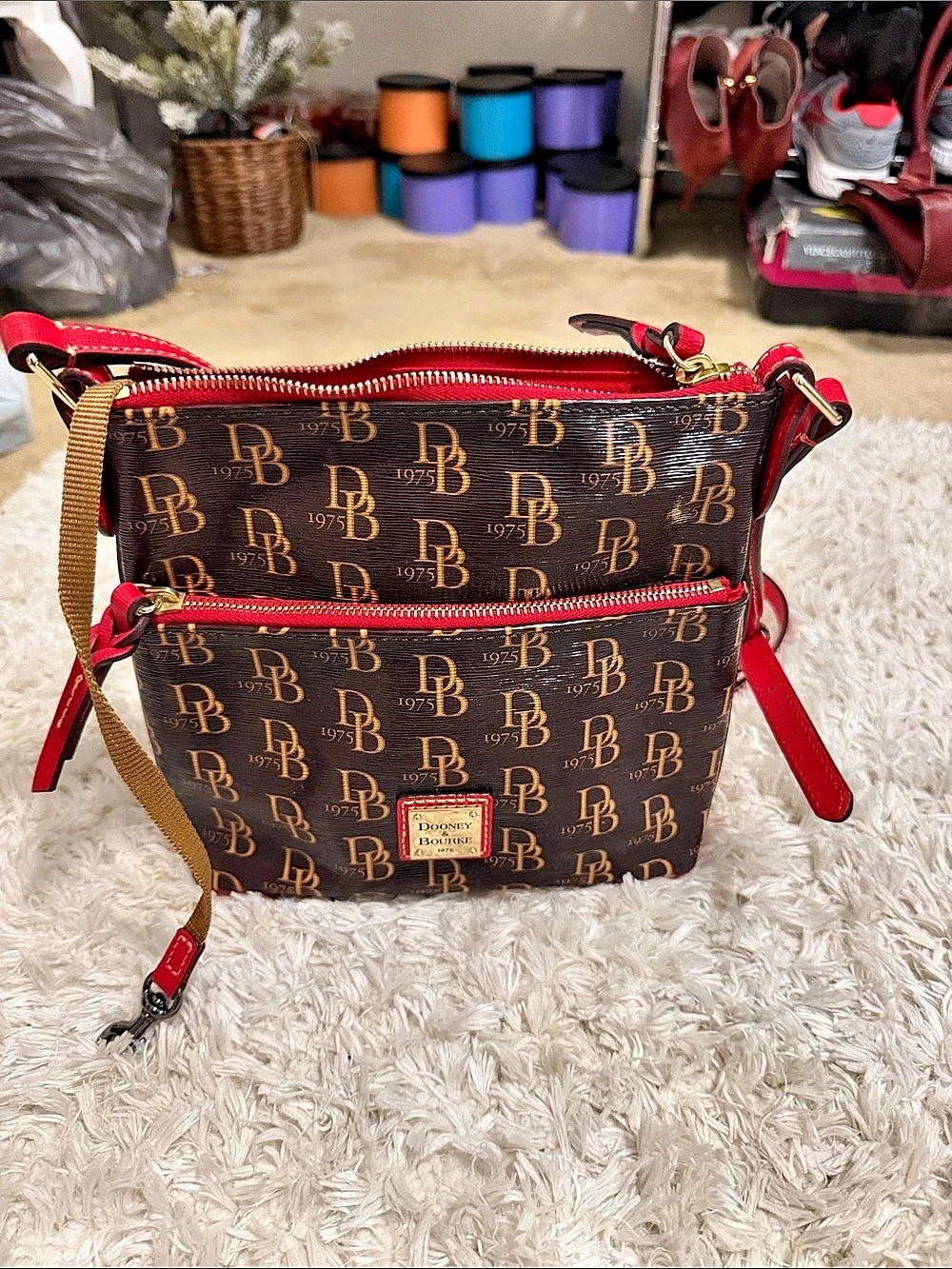 Dooney & Bourke 1975 Signature DB Monogram Crossbody Bag